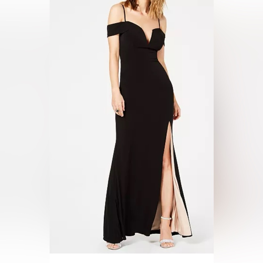City Studio Black and Cream Dress